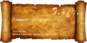 Temmer Ágnes névjegykártya